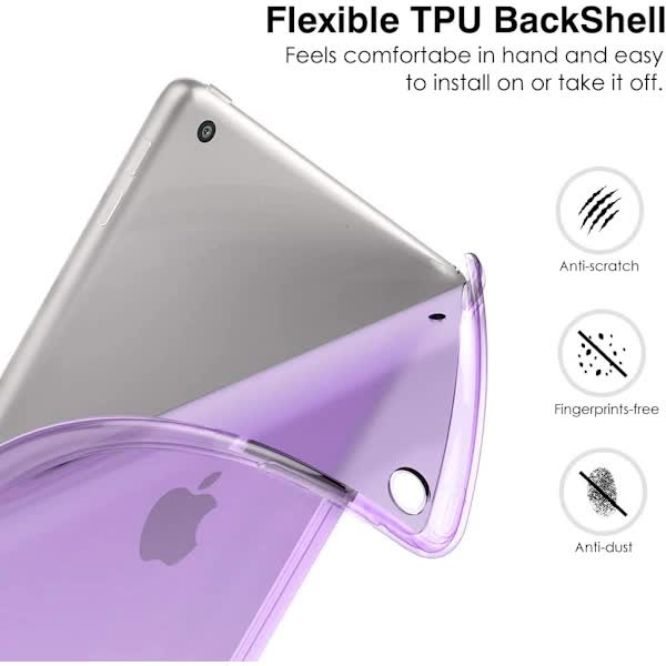 /NN/ Purple iPad 10.2 Case for iPad 9th Generation 2021/iPad 8th Generation 2020/iPad 7th Generation 2019 Soft Frosted Cover Slim Case with S