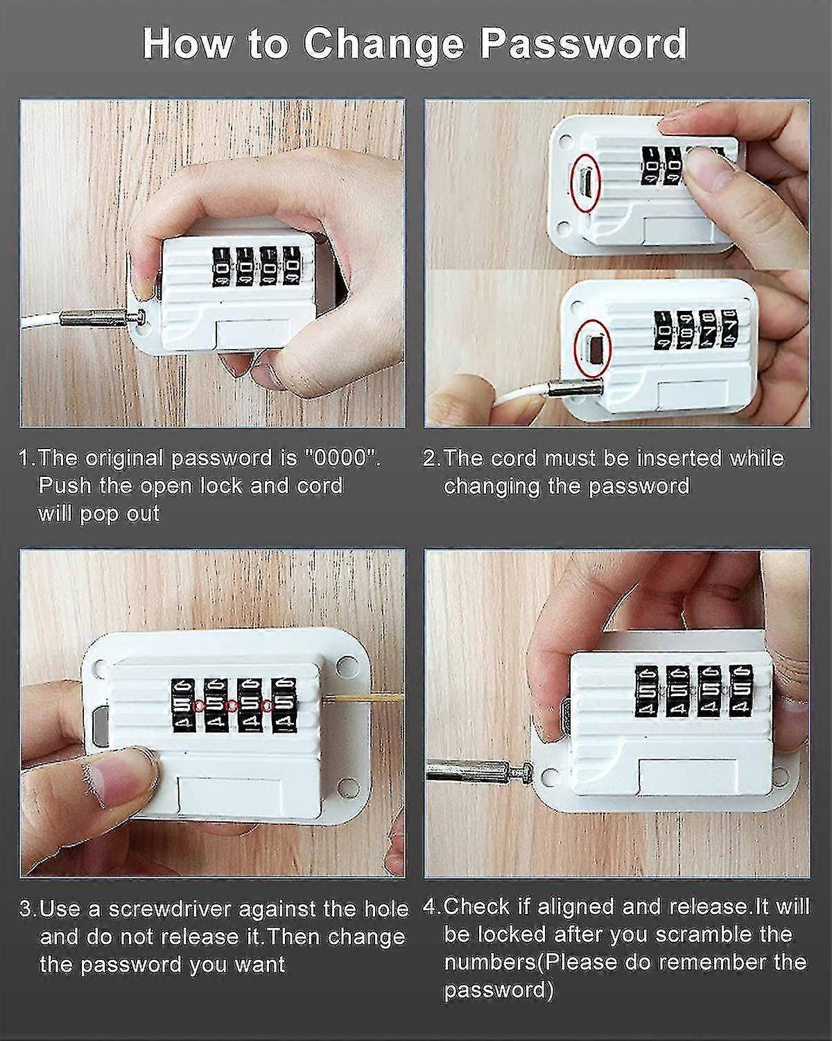 Self-Adhesive Refrigerator Lock Pack for Adults, White, Combination Lock, Refrigerator Safety Lock, for Children, Electric Mini Fridge, Door - perfect-max