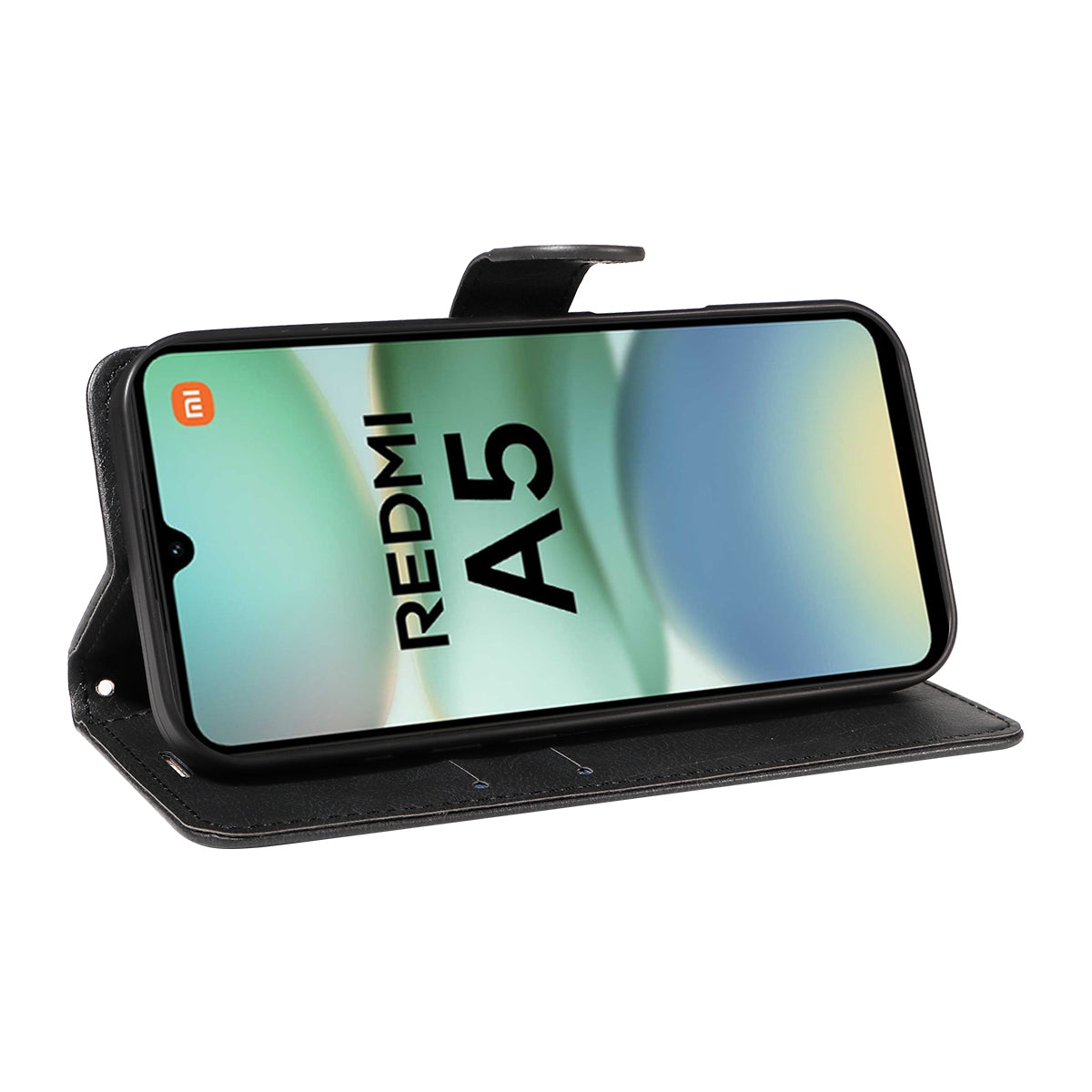 SKALO Xiaomi Redmi A5 4G PU Leather Wallet Case - More Colors_MGF Black