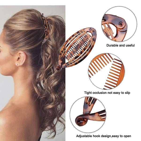 Classic Banana Clip Hair Clip Ponytail Holder for Girls with Braided Style