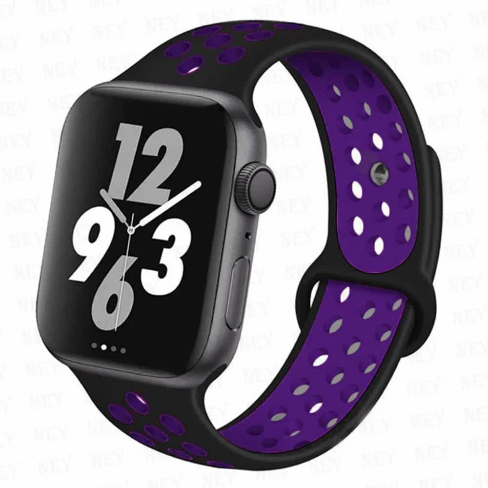 Compatible with Apple Watch Wristband 45mm 49mm 44mm 40mm 41mm 42mm correa iWatch Ultra 2 Series 9 8 SE 7 6 5 4 3 Black Purple 11 SM
