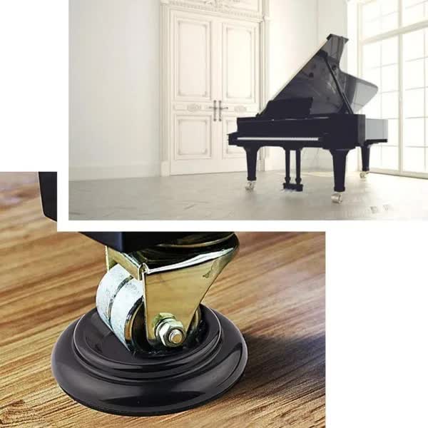/NN/4 pcs Hardwood Piano Mats with Foam Pads, Piano Wheels, Solid Wheels for Piano, ABS Furniture Foot Protectors Black{sl}