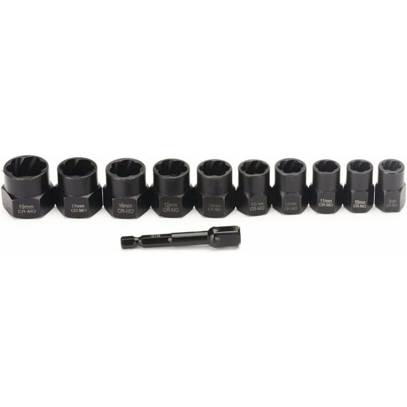 11-piece 9.5mm Bolt Impact Tool Set with Toolbox