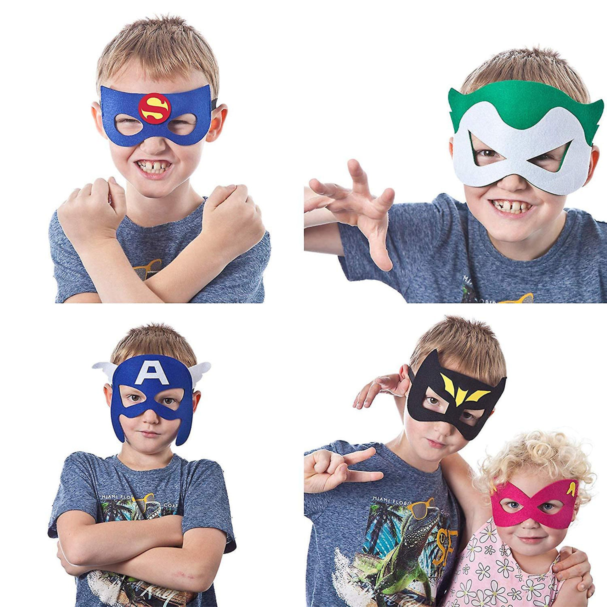 Superhero Masks Party Favors - 32 Pack Felt and Elastic Masks for Kids