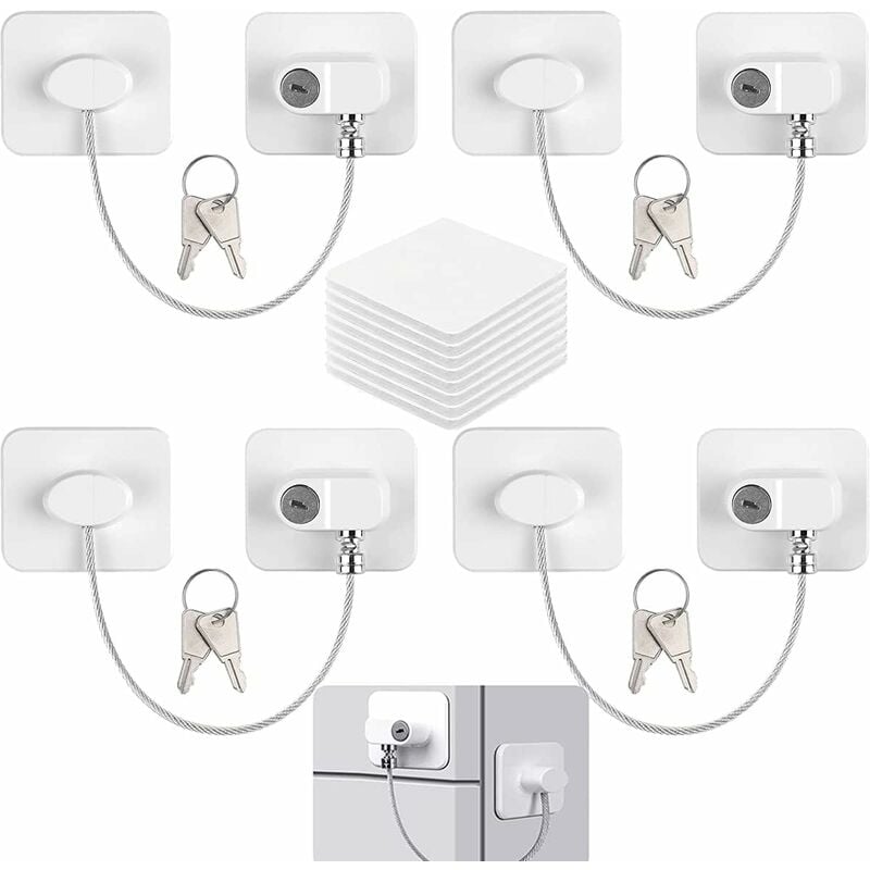 pcs Child Safety Window Locks, Refrigerator Locks for Children, Lock Refrigerator Door Cabinet Window with 8 Keys, Window Safety