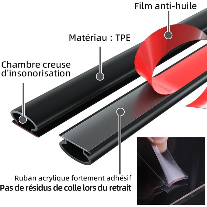 Self-Adhesive Rubber Door Window Seal D-Profile 6M Black for Cooling and Sound Insulation Weather Strip