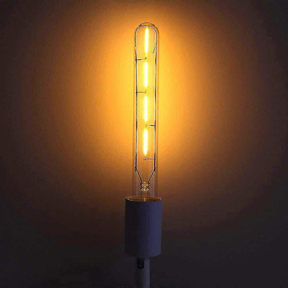 5-pack T225 Long Tube Bulbs, LED Edison Filament, 4W E27 Socket Warm White, Yellow Glass for Decorative Light Bulb, AC 220-240V—yux