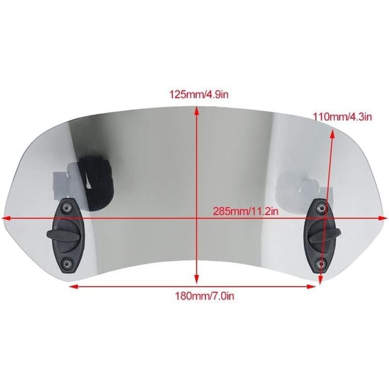 Motorcycle Windshield Adjustable Clip-On Windshield Wind Deflector Windscreen Accessories for Motorcycle Tawny