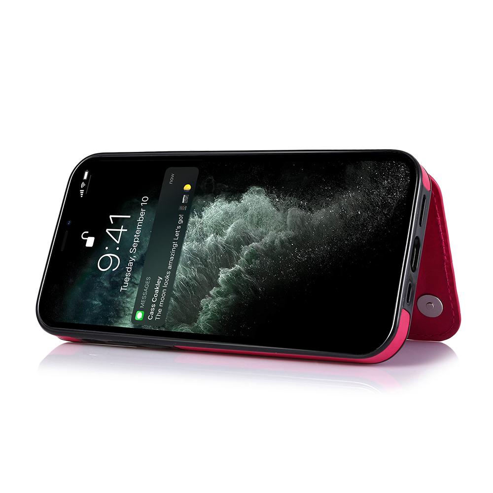 iPhone 12 - Practical and stylish case with card holder Rose gold