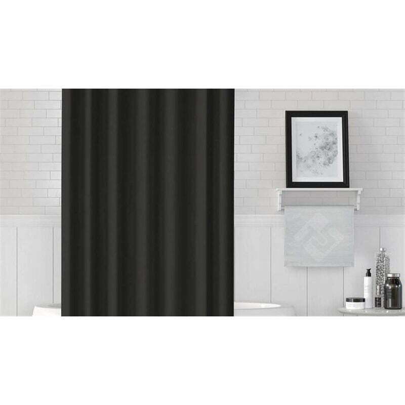 Black Shower Curtain 120x200 cm High Quality Polyester Waterproof Anti-mildew Machine Washable with Hooks Included