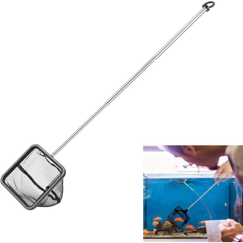 Adjustable Telescopic Fishing Net for Aquarium, Extendable Handle Fishing Landing Net, Mini Foldable Net for Aquarium, 1 Pack