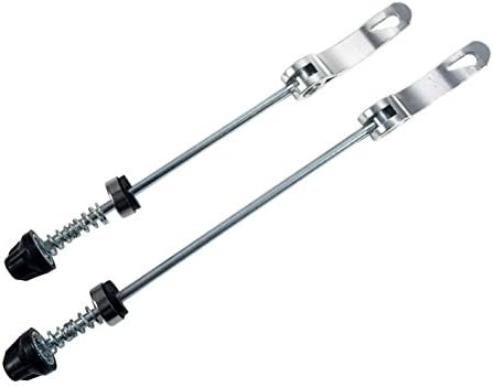 Road and Mountain Bike MTB Wheel Hub Front and Rear Quick Release Skewer Clamp Bolt Lever Axle QR 145/180 mm, a Pair Silver Silver Silver