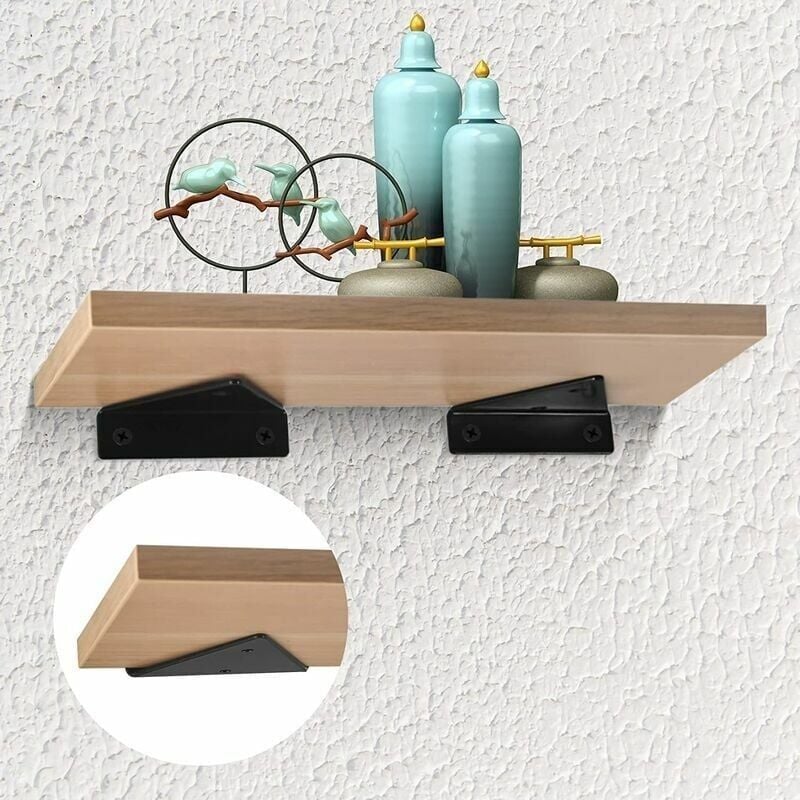 pcs Floating Shelf Brackets, Invisible Triangle Wall Shelf Brackets, Metal Wall Shelf Brackets for Shelves