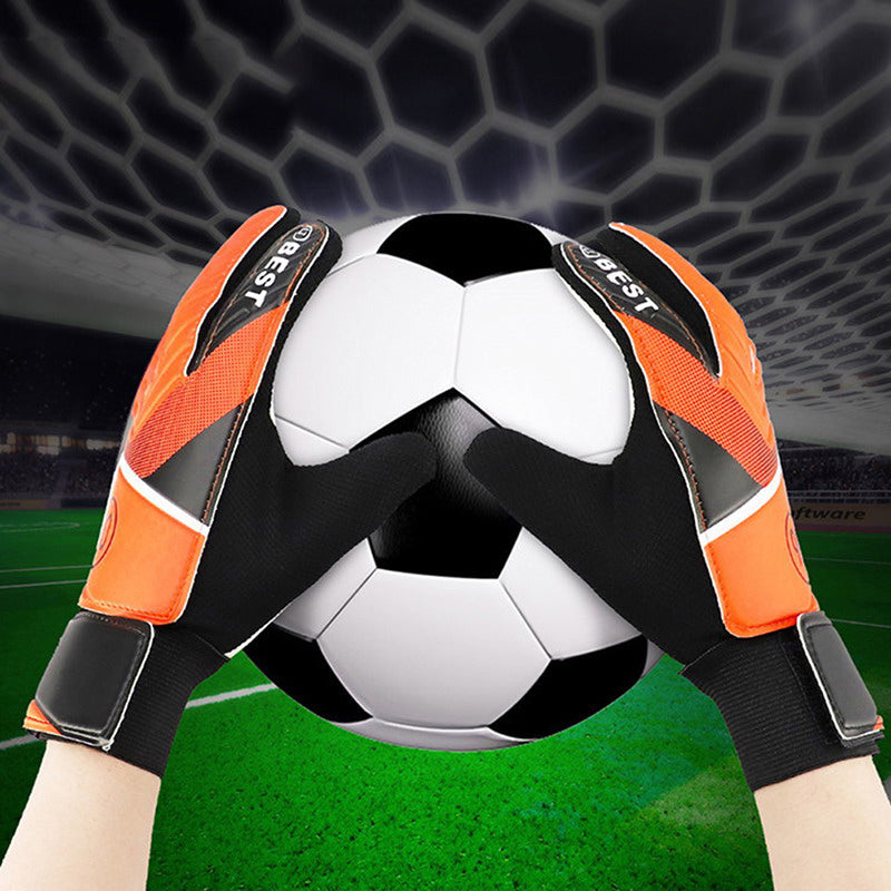 pair of children's football goalkeeper gloves, anti-collision, blue M Blue Blue M