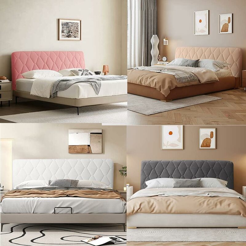 Headboard Cover, Headboard Cover Decorative Cover Bedroom Thickened Soft Package Dustproof Stretch Cover, Camel, 170cm (67 inches)
