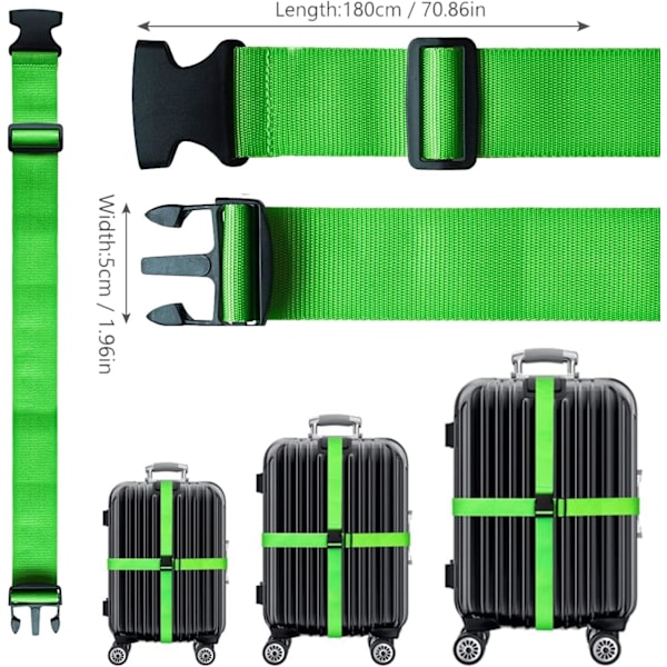 Suitcase 4-piece Luggage Strap Luggage Strap Set Cross Luggage Strap Adjustable Suitcase Strap Buckle Suitcase Strap RED