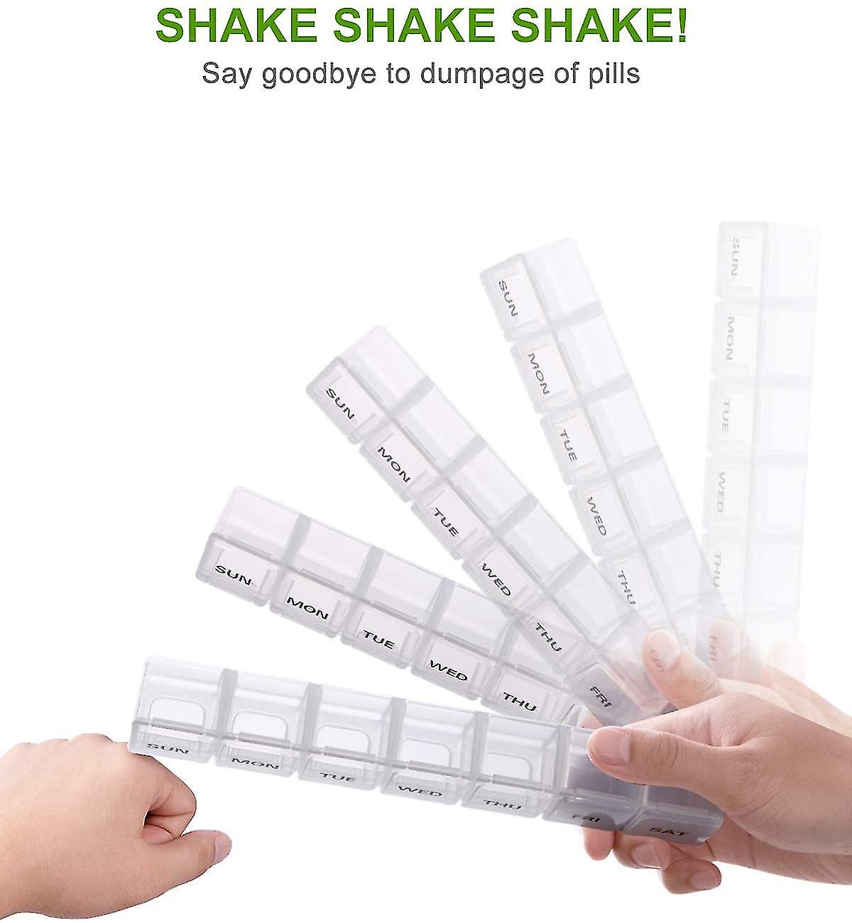 pcs Oversized Weekly Pill Organizer Box 2-pack, You Can Carry The Daily Pill Box Oversized Every Week Medicine Box