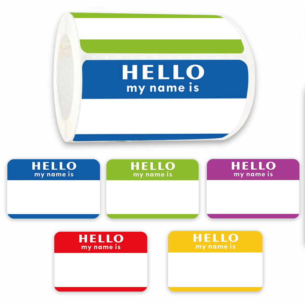 Colors (Hello My Name Is) Nameplate Stickers 300 Labels for