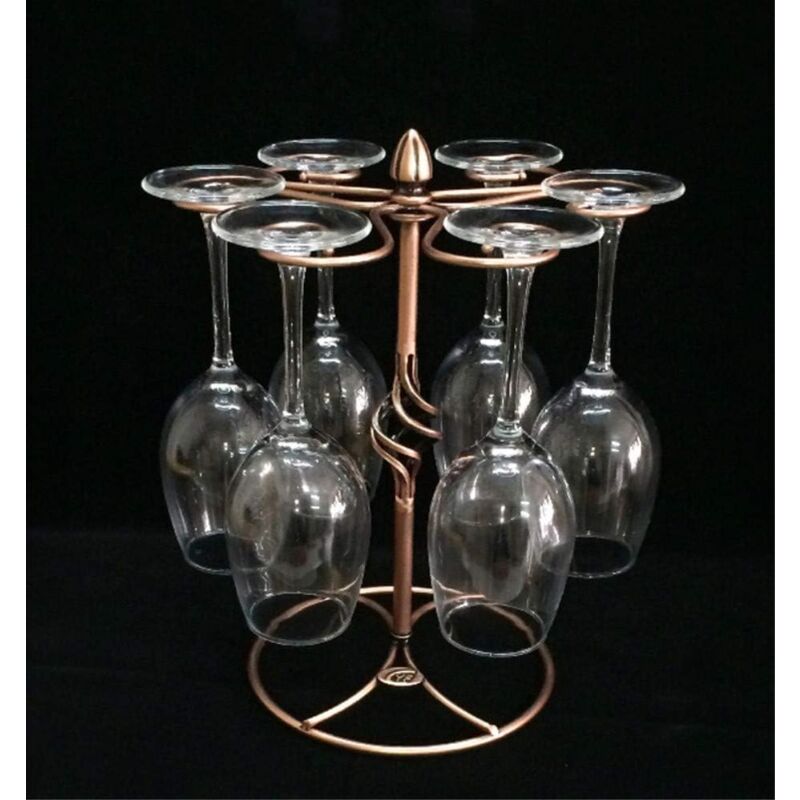 pc Wine glass rack, Wine glass rack with wine glass drying rack, holds 6 wine glasses (wine glasses not included).