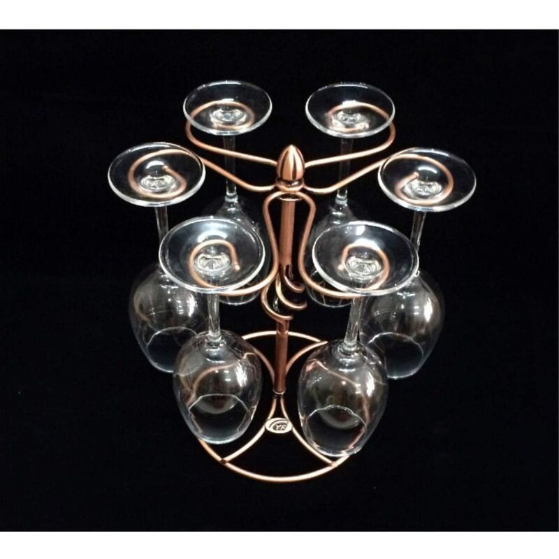 pc Wine glass rack, Wine glass rack with wine glass drying rack, holds 6 wine glasses (wine glasses not included).