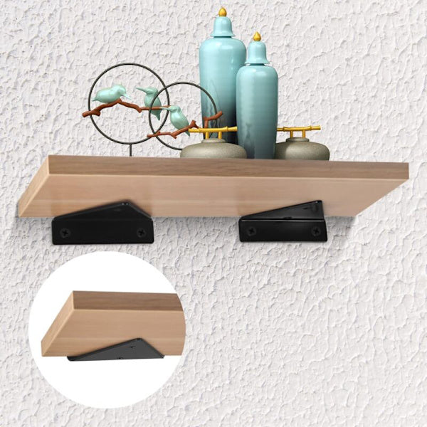 Floating shelf brackets, invisible triangular edges.