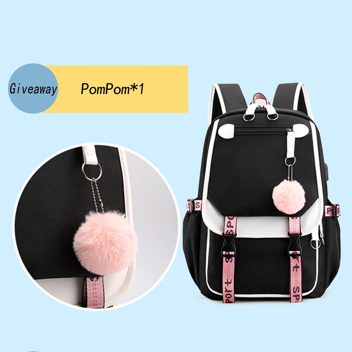 K-Pop Demon Hunters Anime School Backpack Cute Cartoon Bag for Students rosa_tfrf pink 10