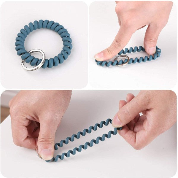 6PCS Stretchable Bracelet Wristlet Keychain Wrist Keychain Wris