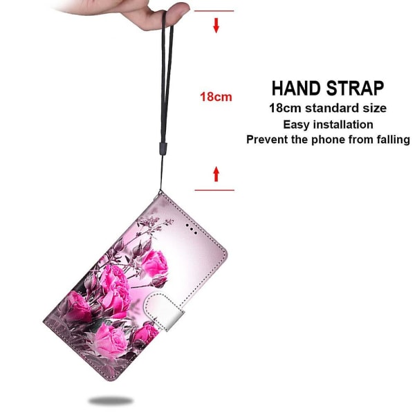 Case Compatible with Samsung Galaxy Xcover 5 Case Magnetic Card Slots Creative Rose Flower Pattern Case Coque_max