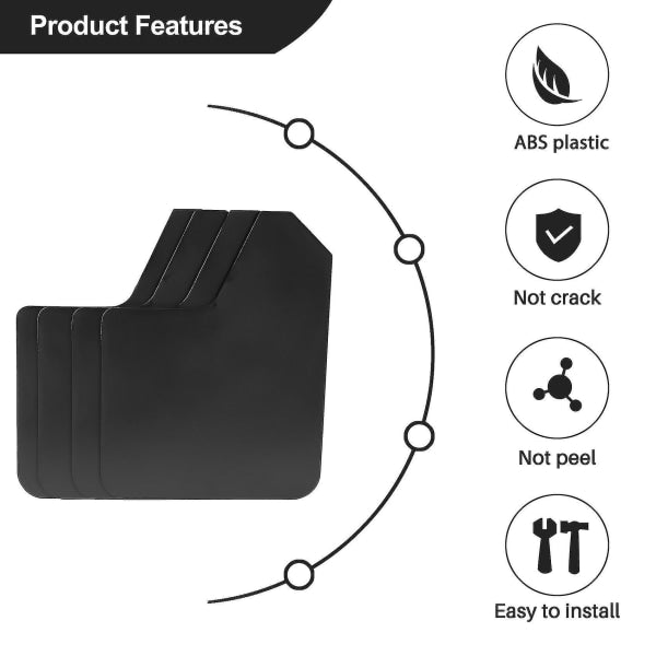 {CA}4pcs Universal Mud Flaps for Car Pickup Van Truck Mudguards with Screw