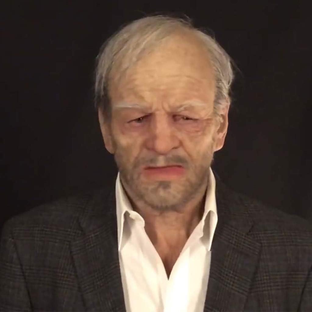 Halloween Latex Mask - Old Man Decor Realistic Face Mask for Human Wrinkle B