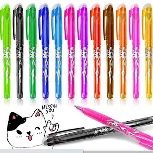 12-pack Erasable Gel Ink Pens - Erasable for precise writing