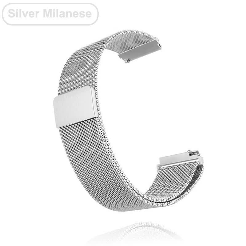 18mm 20mm 22mm Metal Bracelet for Garmin Vivoactive 3 4 4s Watch Band Venu 2 2s SQ Forerunner 645 Bracelet Silicone Loop Nylon Wrist Metal Silver Metal Silver For Garmin Venu SQ