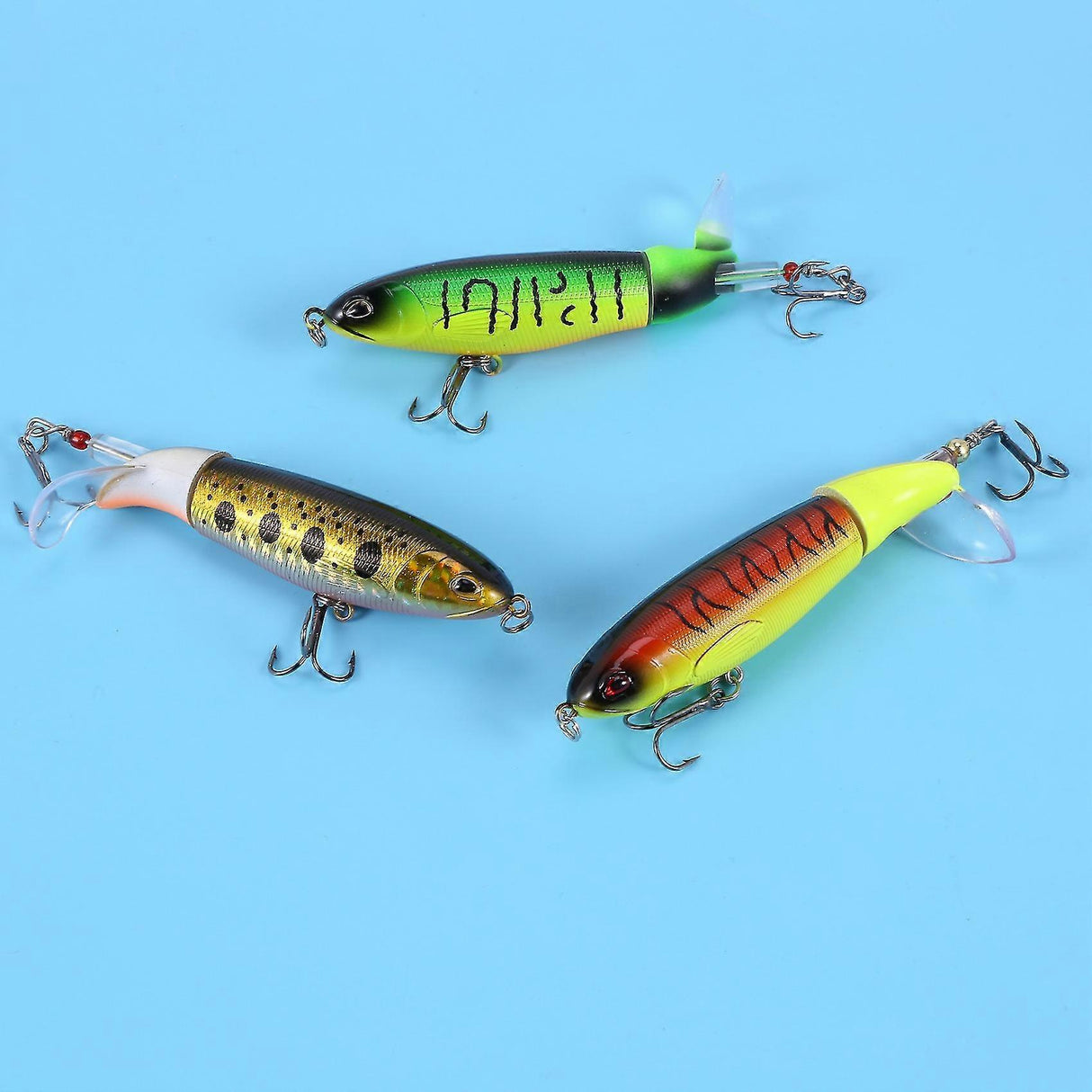 8pcs Whopper Plopper 11cm 15g Floating Popper Fishing Lure Artificial Hard Bait Wobbler Rotating Ta