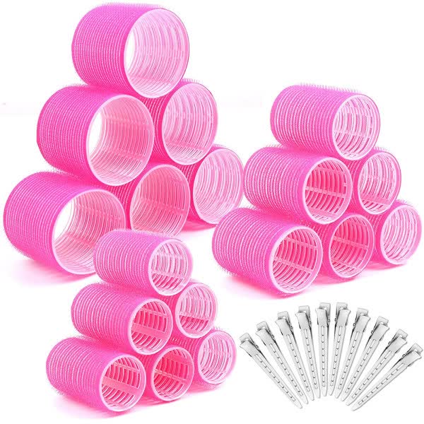 28 pcs heat-free jumbo large small hair coils self-adhesive