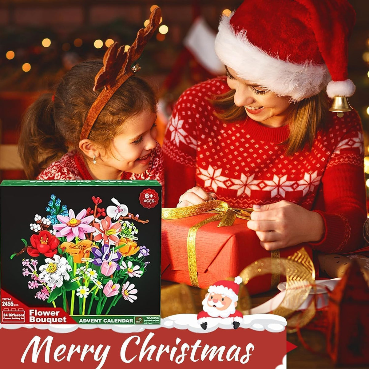 2025 Flower Bouquet Building Blocks Christmas Advent Calendar 24 Days-XY- Sunflower
