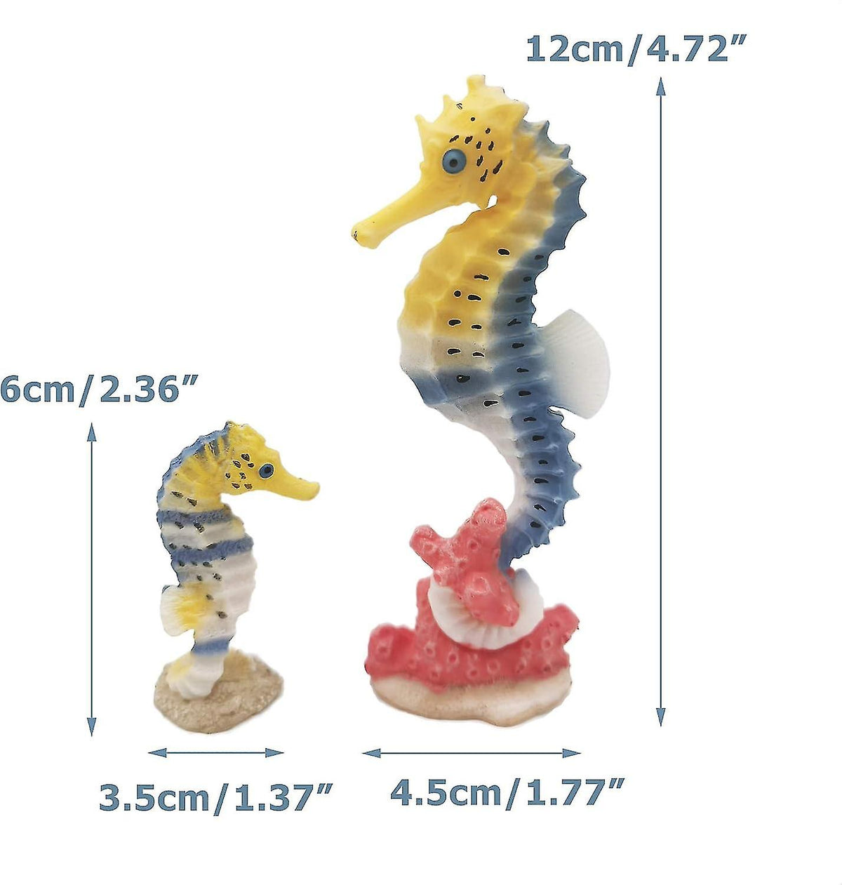 Aquarium Seahorse Decoration Resin Seahorse Statue Ornament Aquarium - 2 Pieces