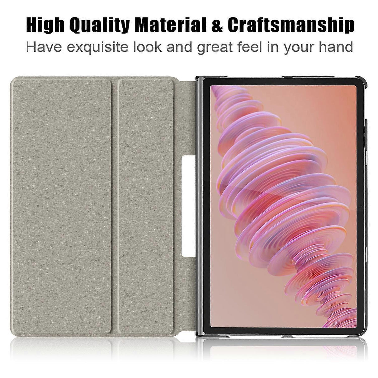 Protective Stand for Lenovo Tab Plus 11.5 inch TB351FU with Heat Dissipation in Leather Blackish Green