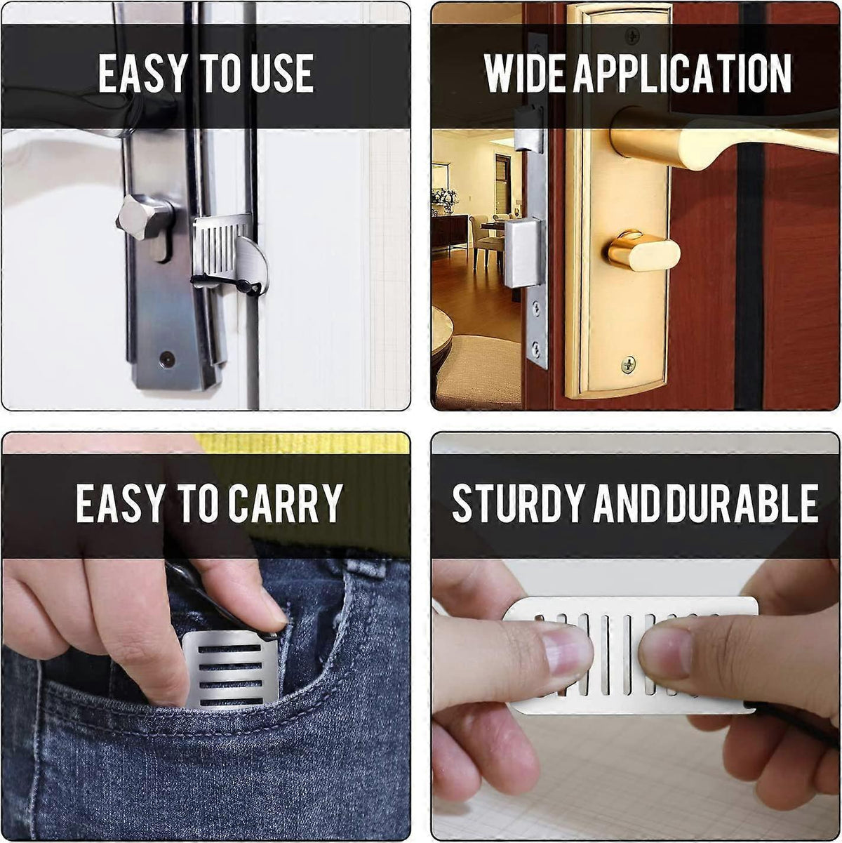 Portable Door Lock for Travel - Improved Travel Door Lock Hotel Door Lock Apartment Security Device Door Stopper