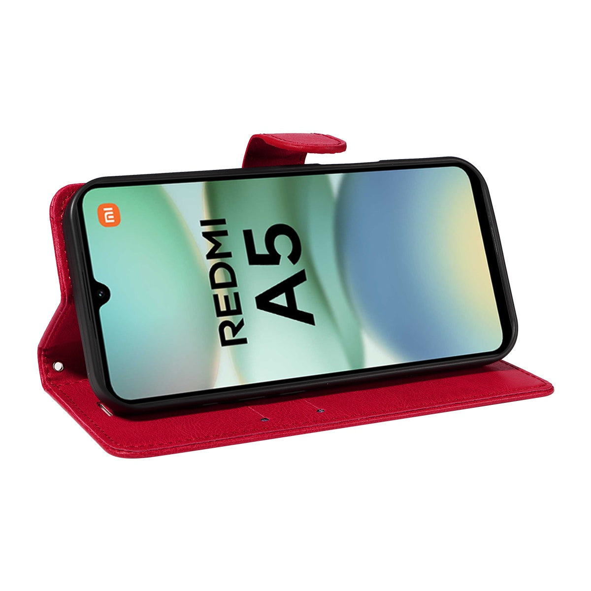 SKALO Xiaomi Redmi A5 4G PU Leather Wallet Case - More Colors_MGF Red Red