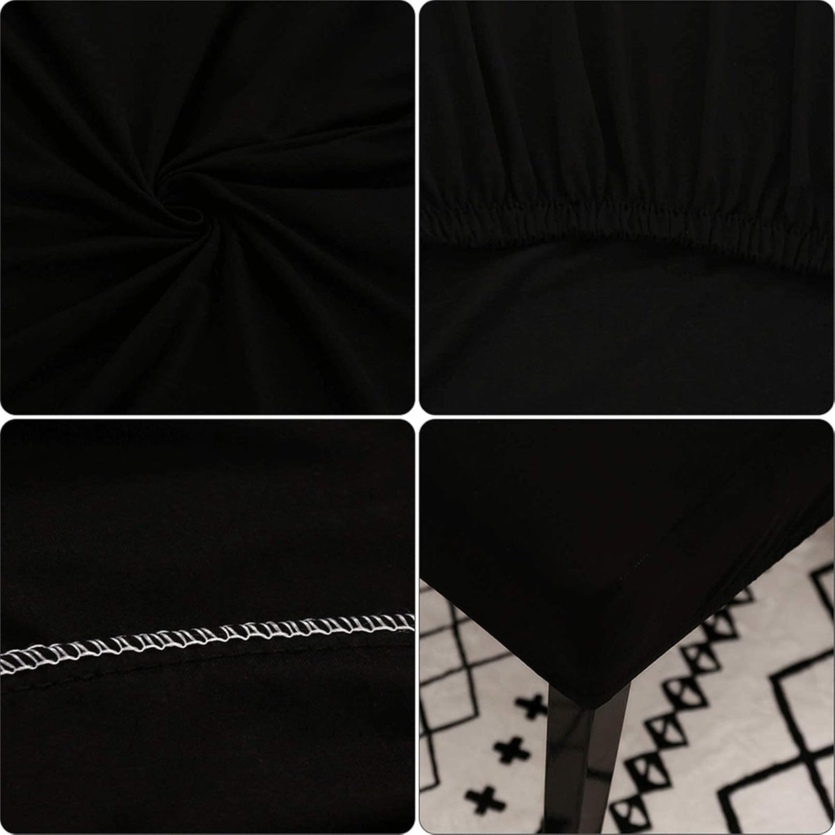 Dining Room Chair Covers, Set of 4 or 6, Stretchy, Removable, Washable, Chair Covers, Decorative Covers, Seat Covers for Hotels Black-tfrf Black 6pcs