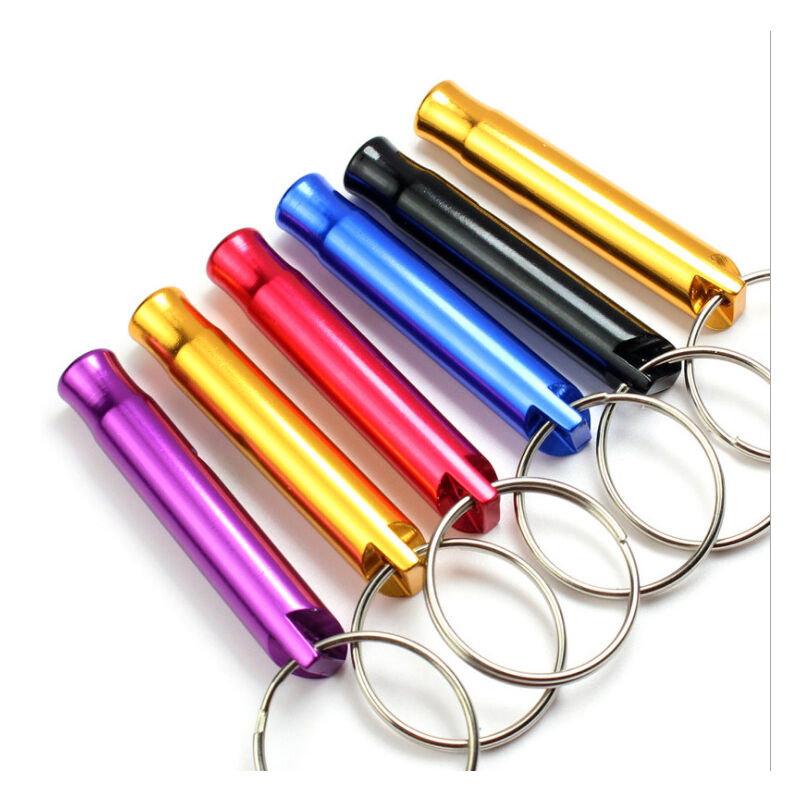 5-pack Aluminum First Aid Whistle with Keychain for Sports Referees, Hiking, Camping, Climbing