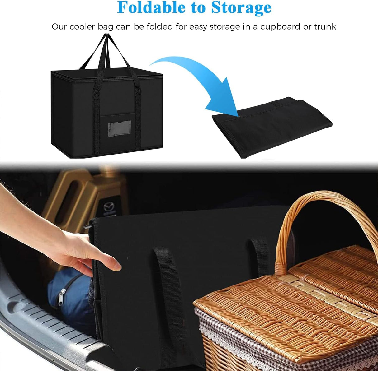 Soft Cooler Bag, 40L Large Cooler Bag, Grocery Bags, Picnic Bag, Thermal Food Delivery Bag, Insulated Bag, Cooler Bag