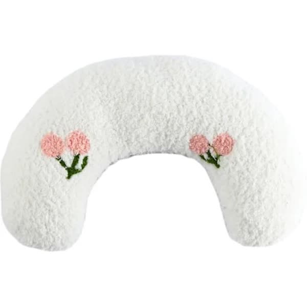 Pet Fur, Cat and Dog Pillow, Relief for Pet Play, Tear and Bite Resistant, U-Shaped Headrest, White