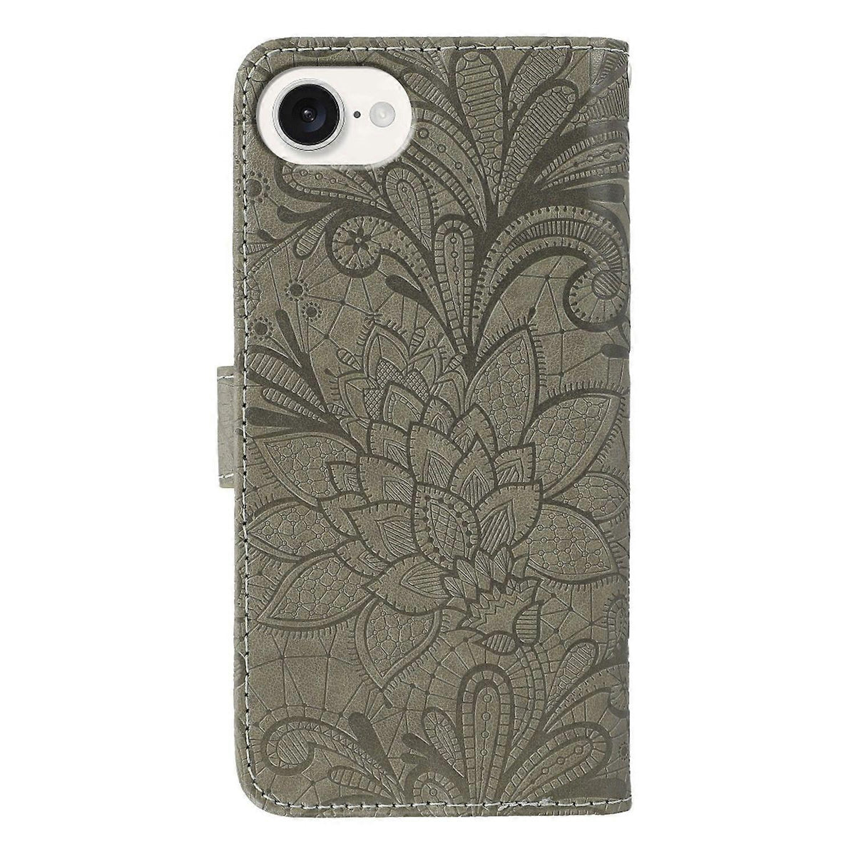 Case for iPhone 16e Lace Flowers PU Leather Flip Wallet Case
