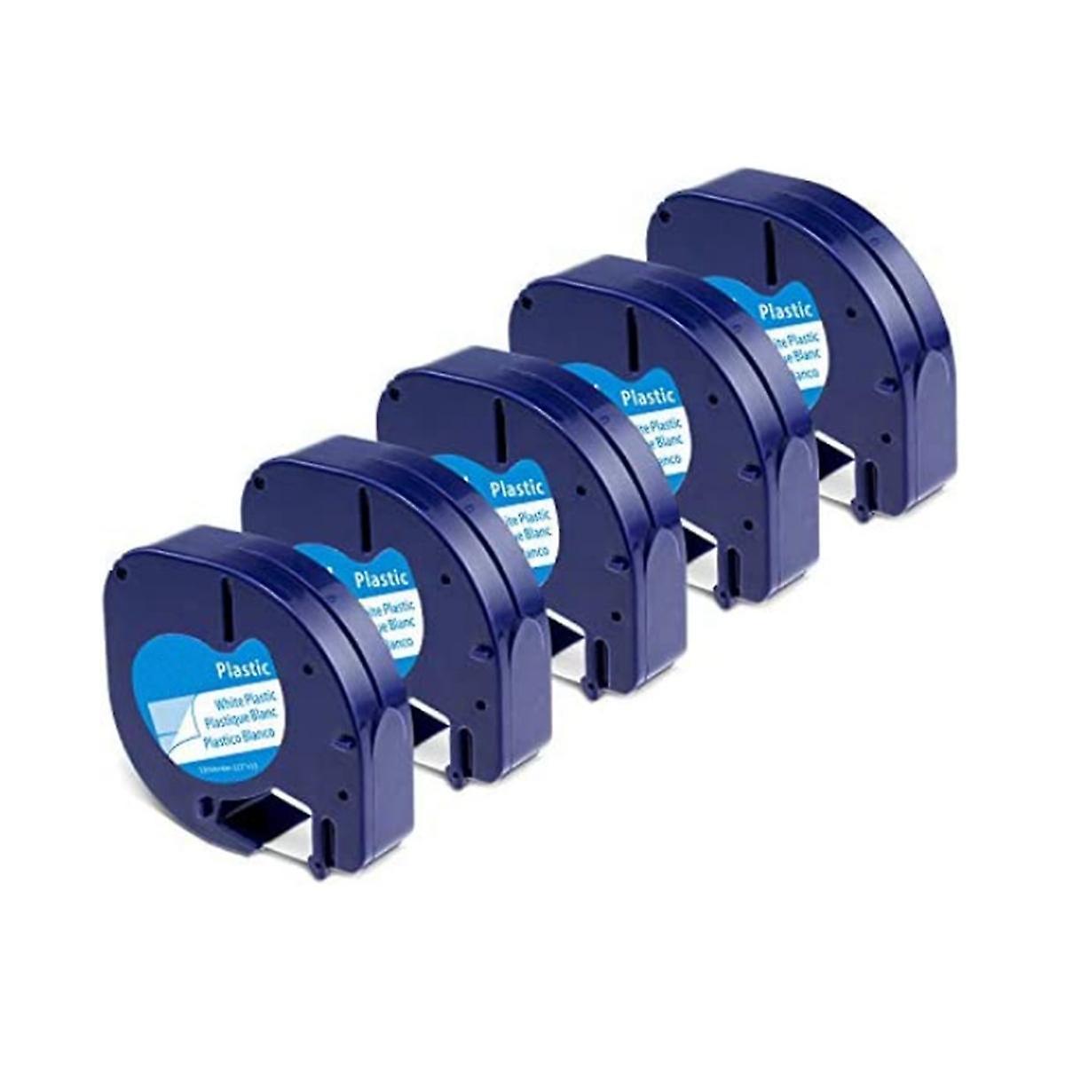 5-pack Label Tape Roll for Letratag Refill Plastic 91331, Compatible Label Tape Black on White 913 -ge