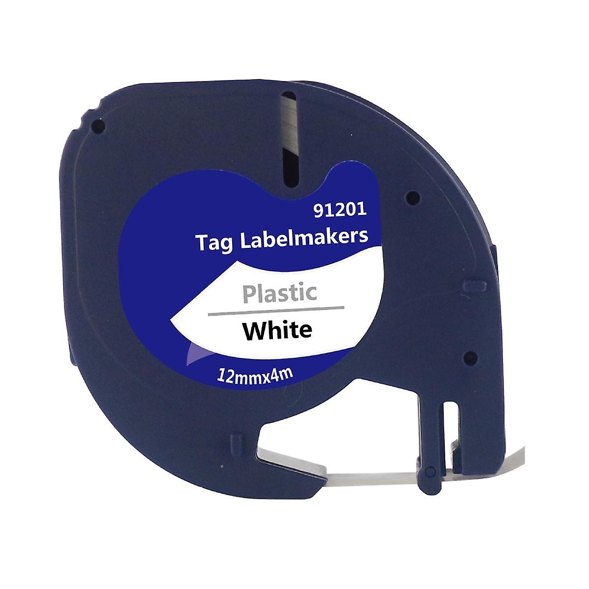 5-pack Label Tape Roll for Letratag Refill Plastic 91331, Compatible Label Tape Black on White 913 -ge