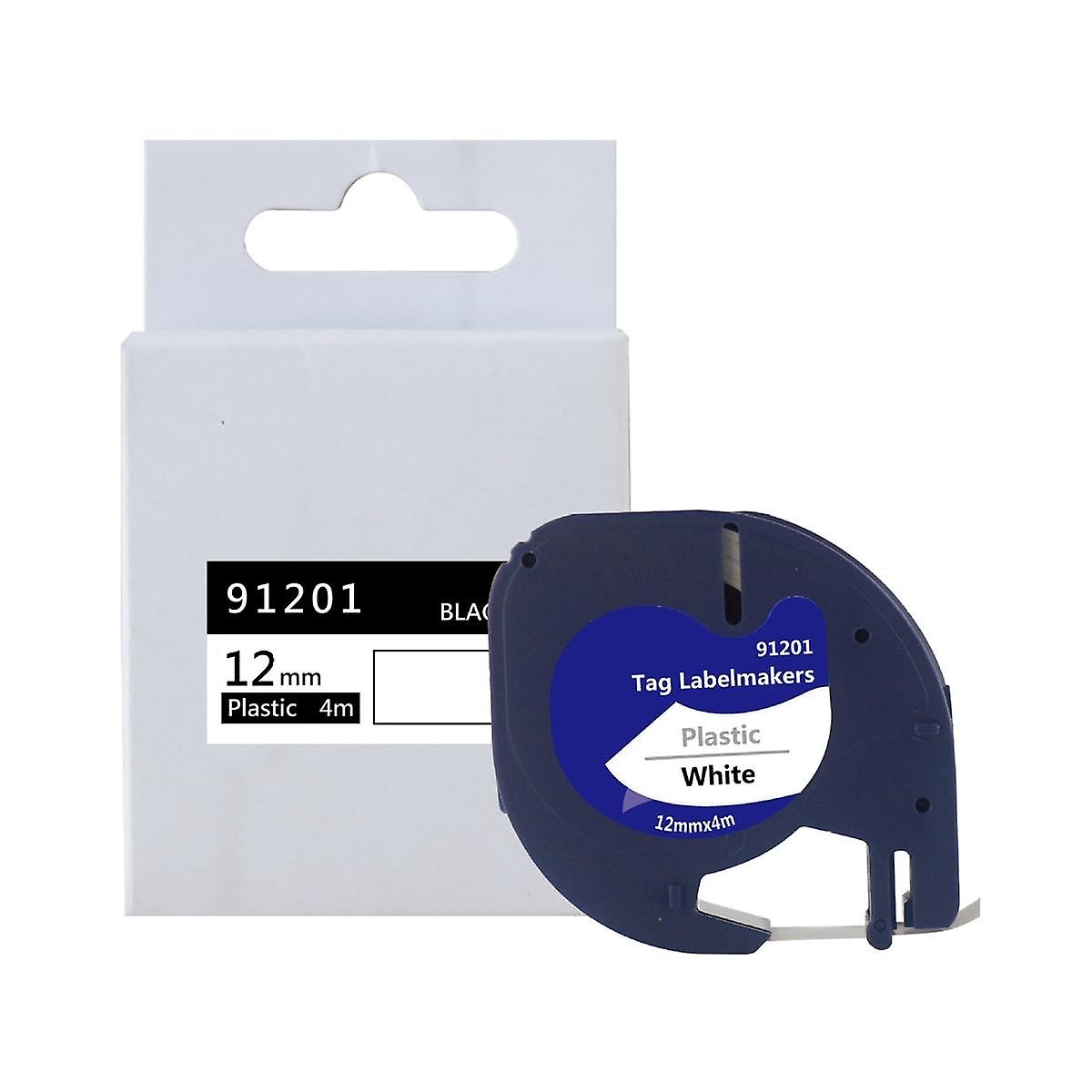 5-pack Label Tape Roll for Letratag Refill Plastic 91331, Compatible Label Tape Black on White 913 -ge