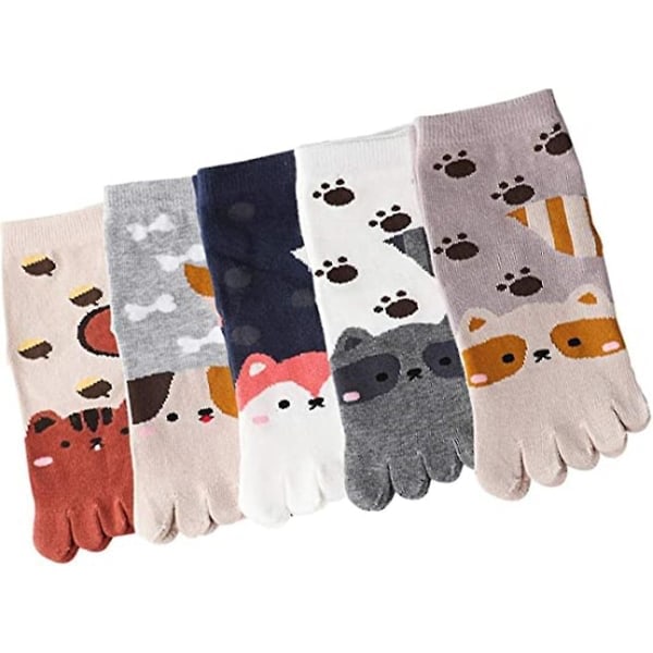 Galaxy Toe Socks for Children 5 Pairs Cartoon Animal Pattern Five Finger Socks 3-7 Years Color 2_MGF