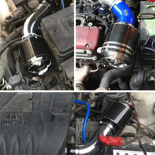 XH-UN013 Car Performance Engine Filter High Flow Air Filter for Auto Cold Air Intake 76mm Carbon Fiber F