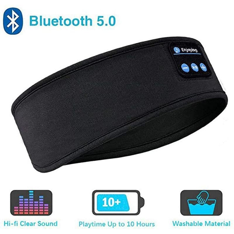 Wireless Stereo Headset with Headband for Running, Sleeping and Music - Black